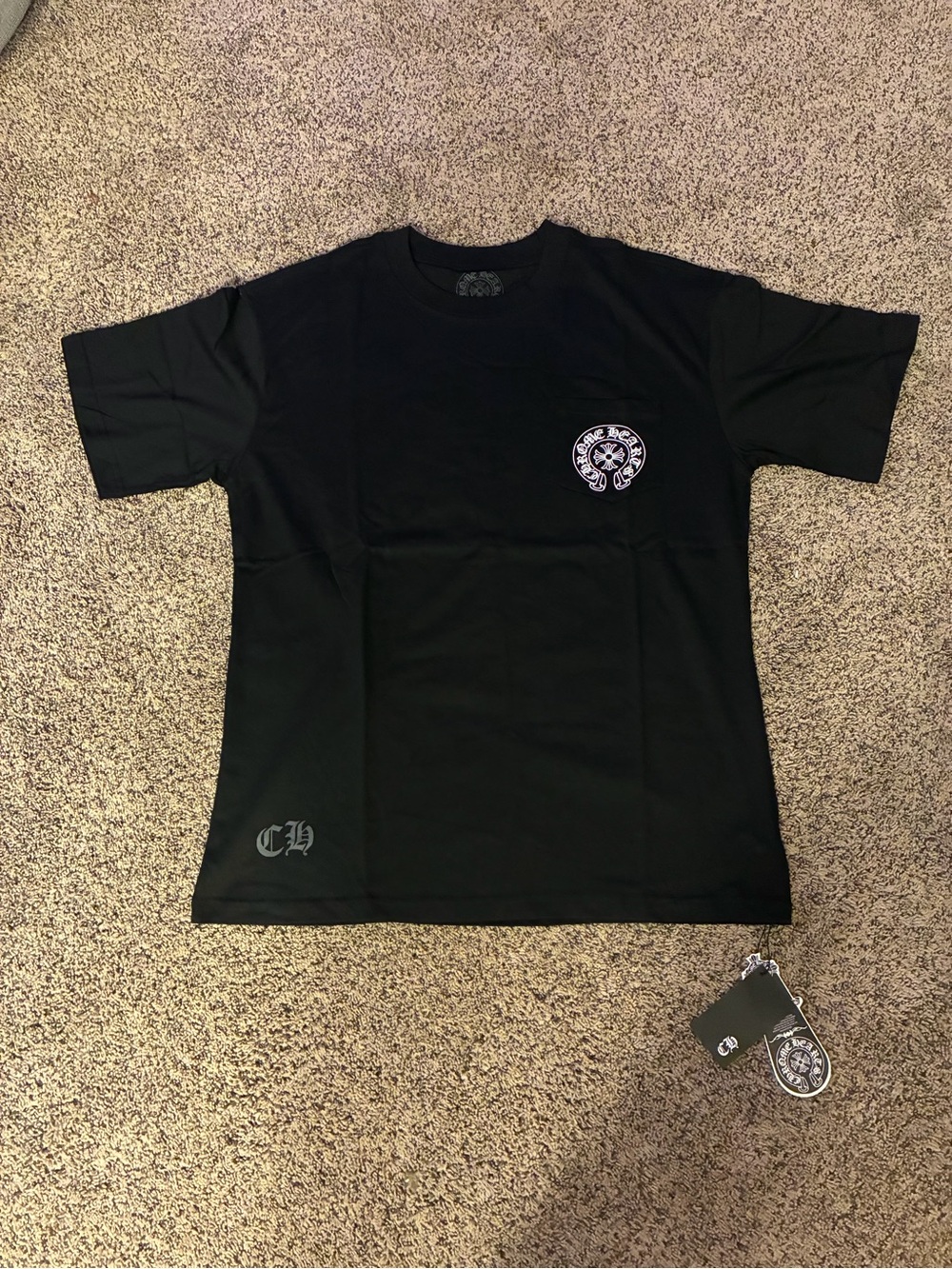 Chrome Hearts Black Graphic Chest Logo Tee